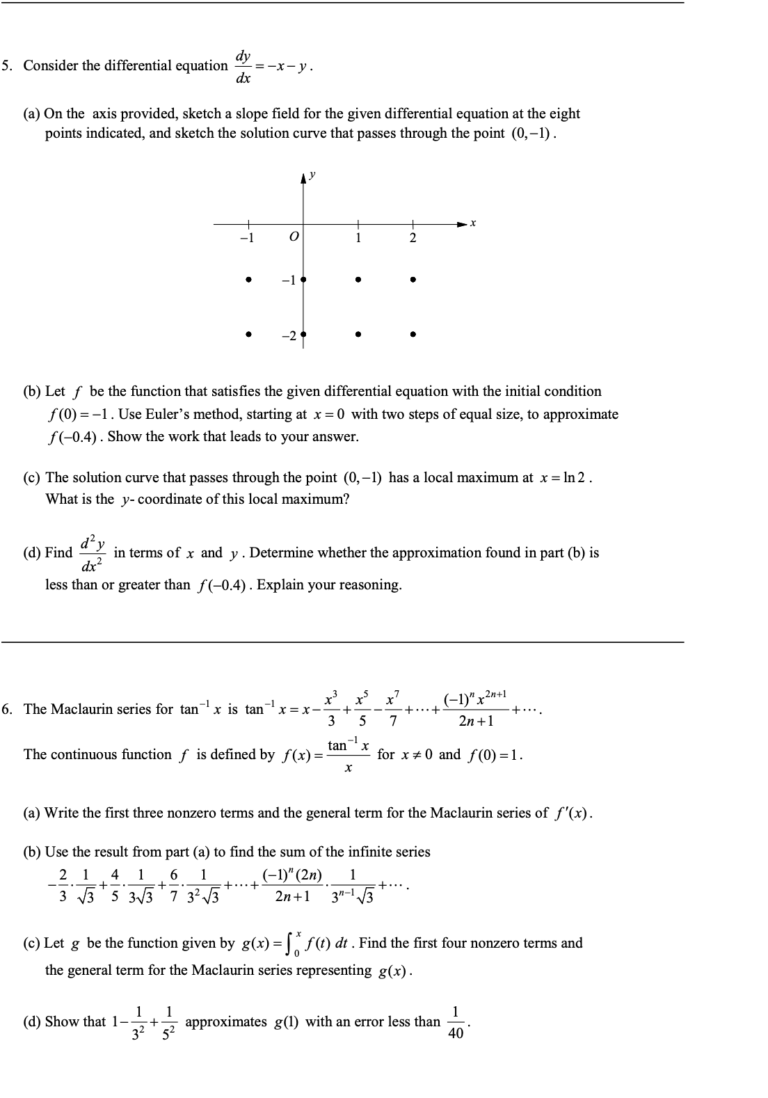 AP Calculus BC Practice Test 1